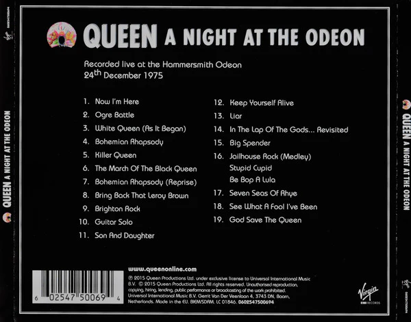 CD Queen ‎– A Night At The Odeon - Image 2