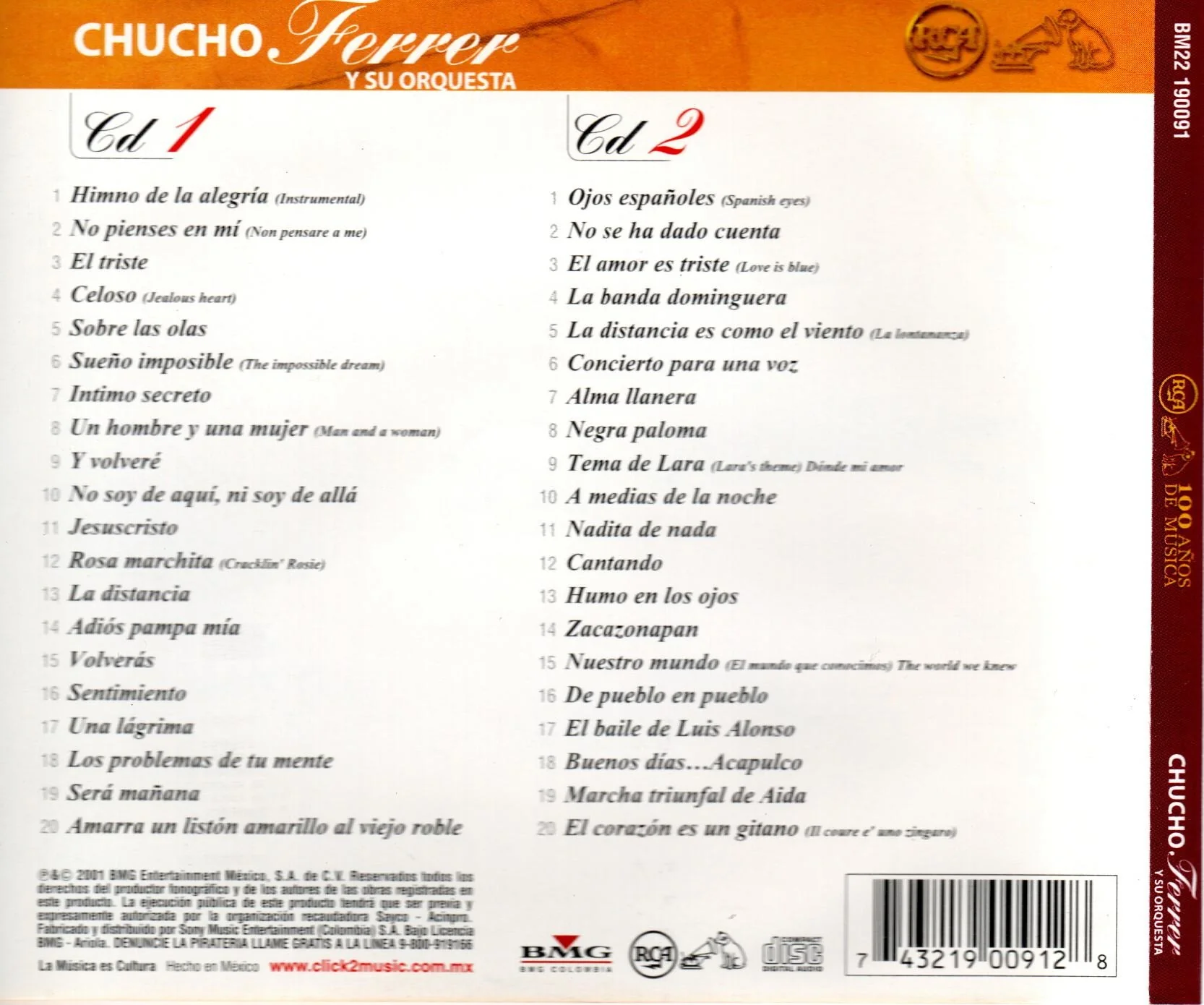 CD x2 RCA 100 AÑOS MUSICA CHUCHO FER - Image 2