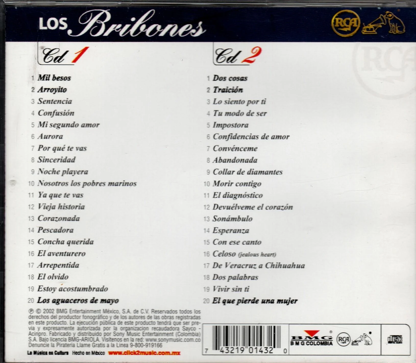 CD x2 RCA 100 AÑOS MUSICA LOS BRIBONES - Image 2