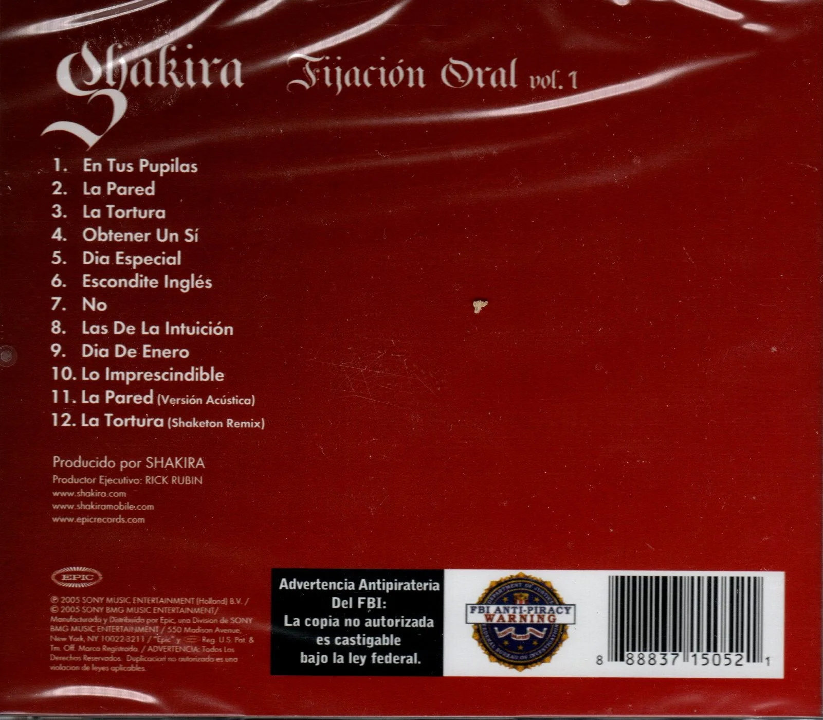 CD Shakira - Fijación Oral Vol 1 - Image 2