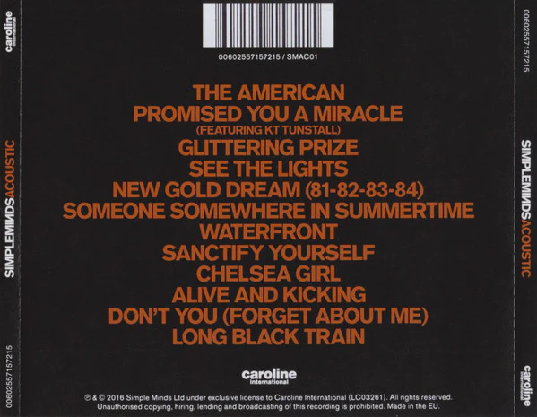 CD Simple Minds – Acoustic - Image 2