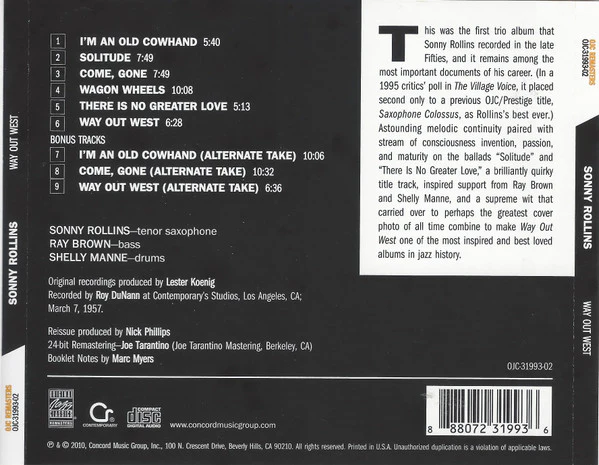 CD Sonny Rollins – Way Out West - Image 2