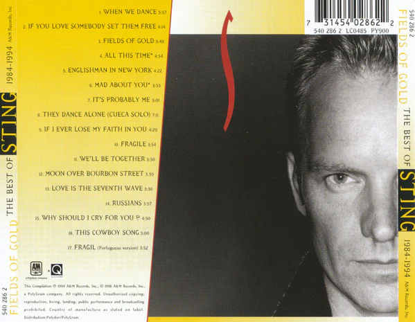 CD  Sting – Fields Of Gold: The Best Of Sting 1984 - 1994 - Image 2