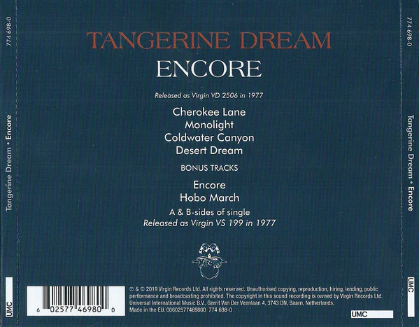 CD Tangerine Dream – Encore - Image 2