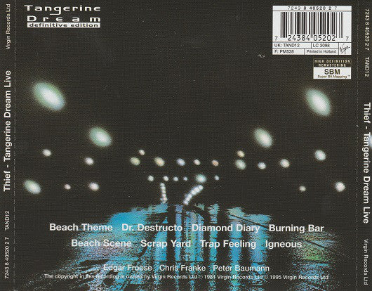 CD Tangerine Dream ‎– Thief - Image 2