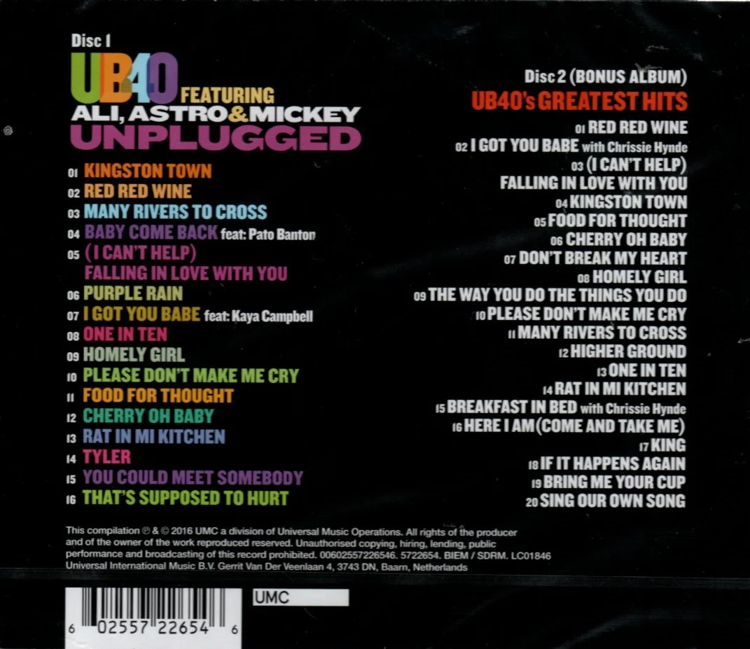 CD UB40 (2) Featuring Ali, Astro & Mickey – Unplugged - Image 2