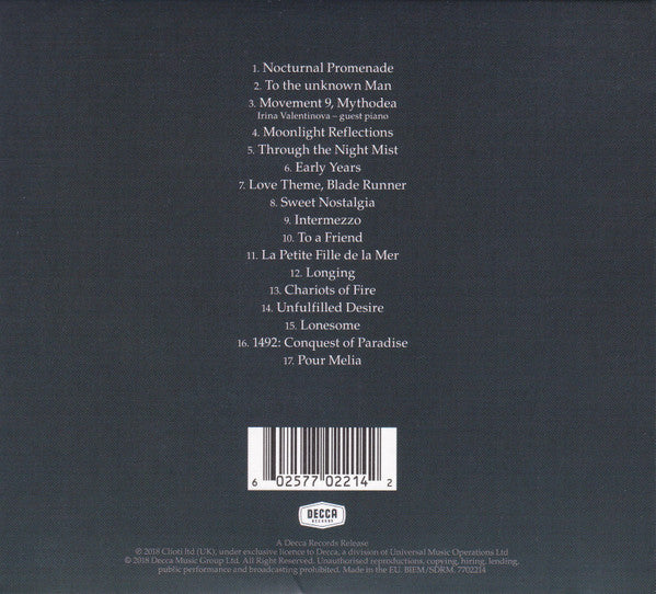 CD Vangelis – Nocturne (The Piano Album) - Image 2