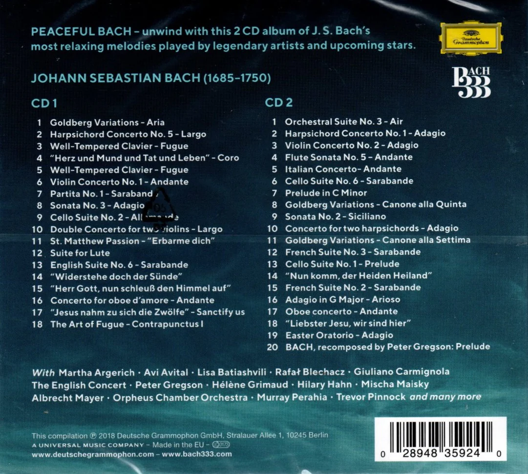 CD X2 Bach – PEACEFUL BACH - Image 2