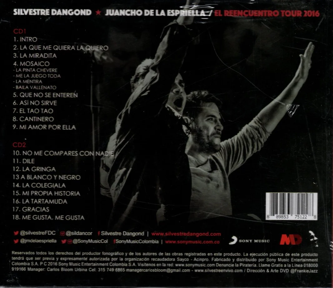 CDX2 Silvestre Dangond & Juancho de La Espriella ‎– El Reencuentro Tour 2016 - Image 2