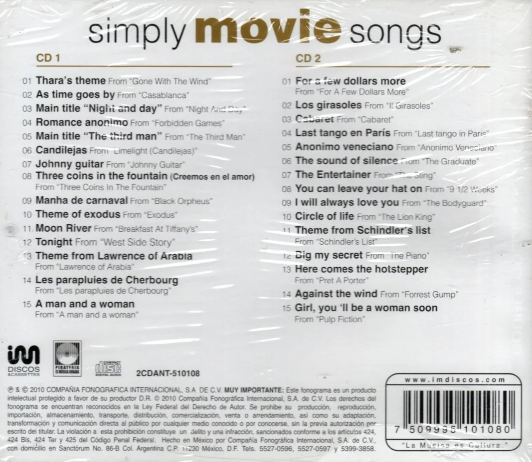 CDX2 Simply Movie Songs - Double Golden Collection - Image 2