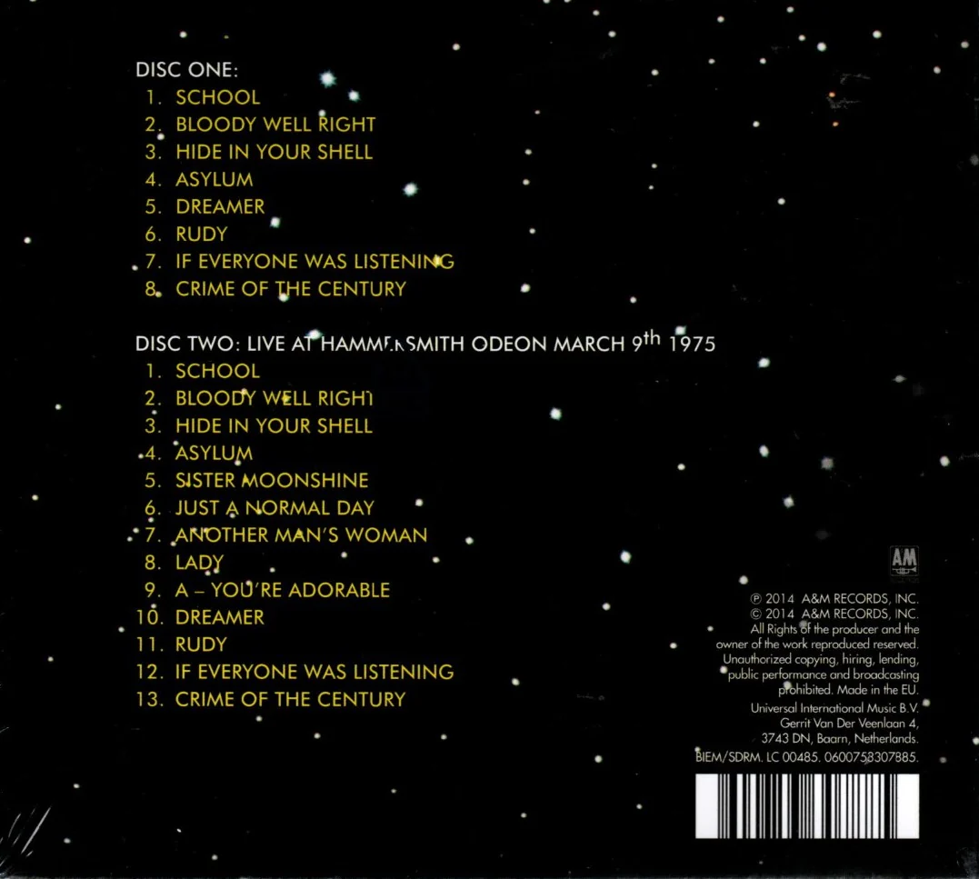CD X2 Supertramp – Crime Of The Century - Image 2