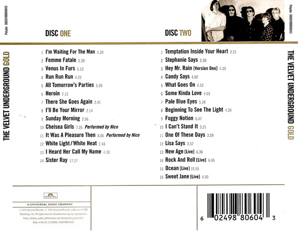 CDX2 The Velvet Underground ‎– Gold - Image 2