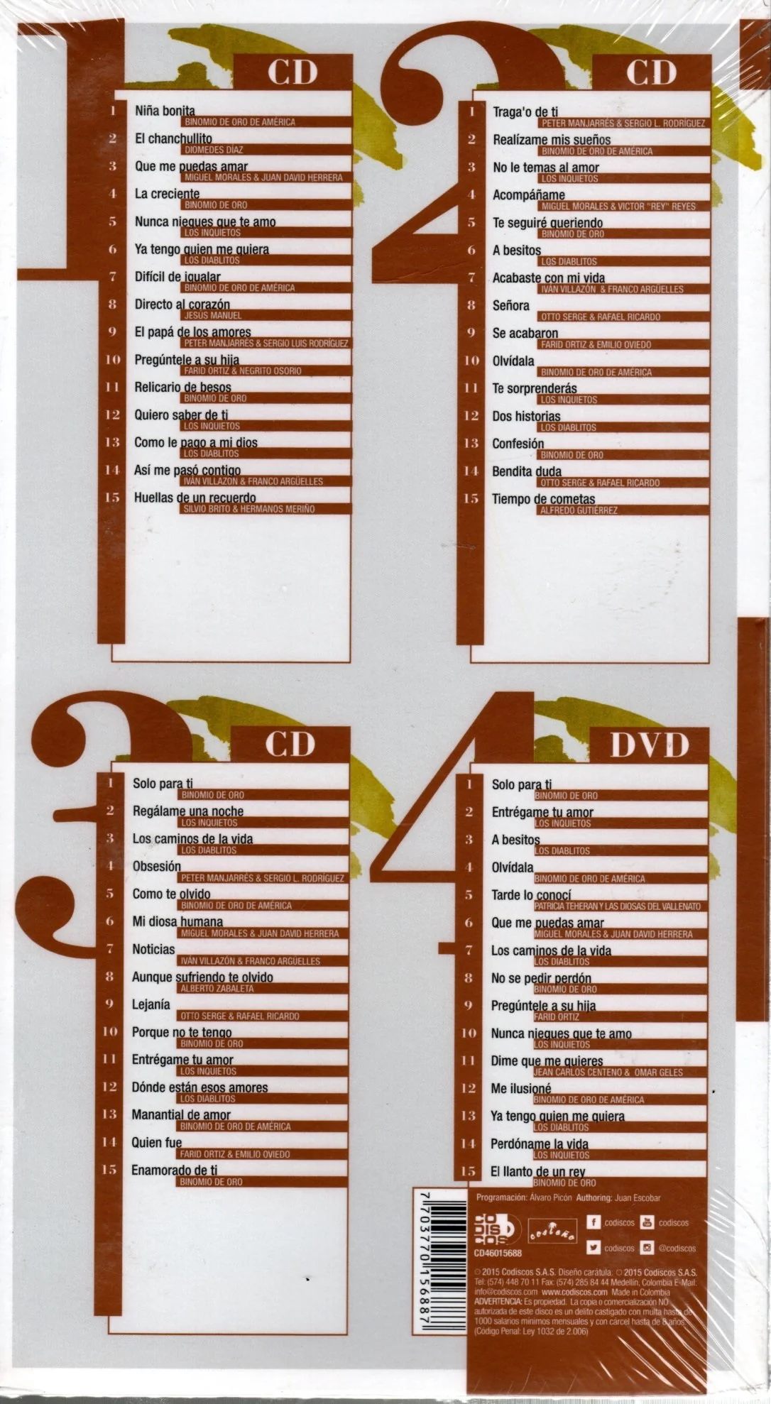 CDX3 + DVD Las Inolvidables Del Vallenato - Image 2