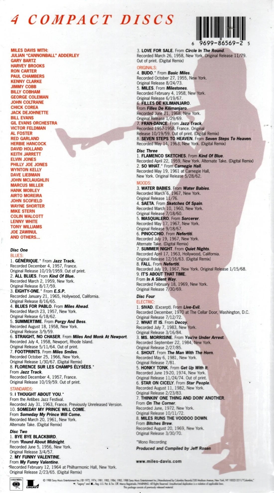 CDX4 Miles Davis – The Columbia Years 1955-1985 - Image 2