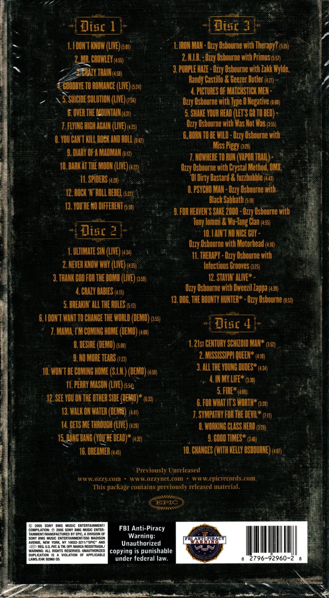 CD X4 Ozzy Osbourne – Prince Of Darkness - Image 2