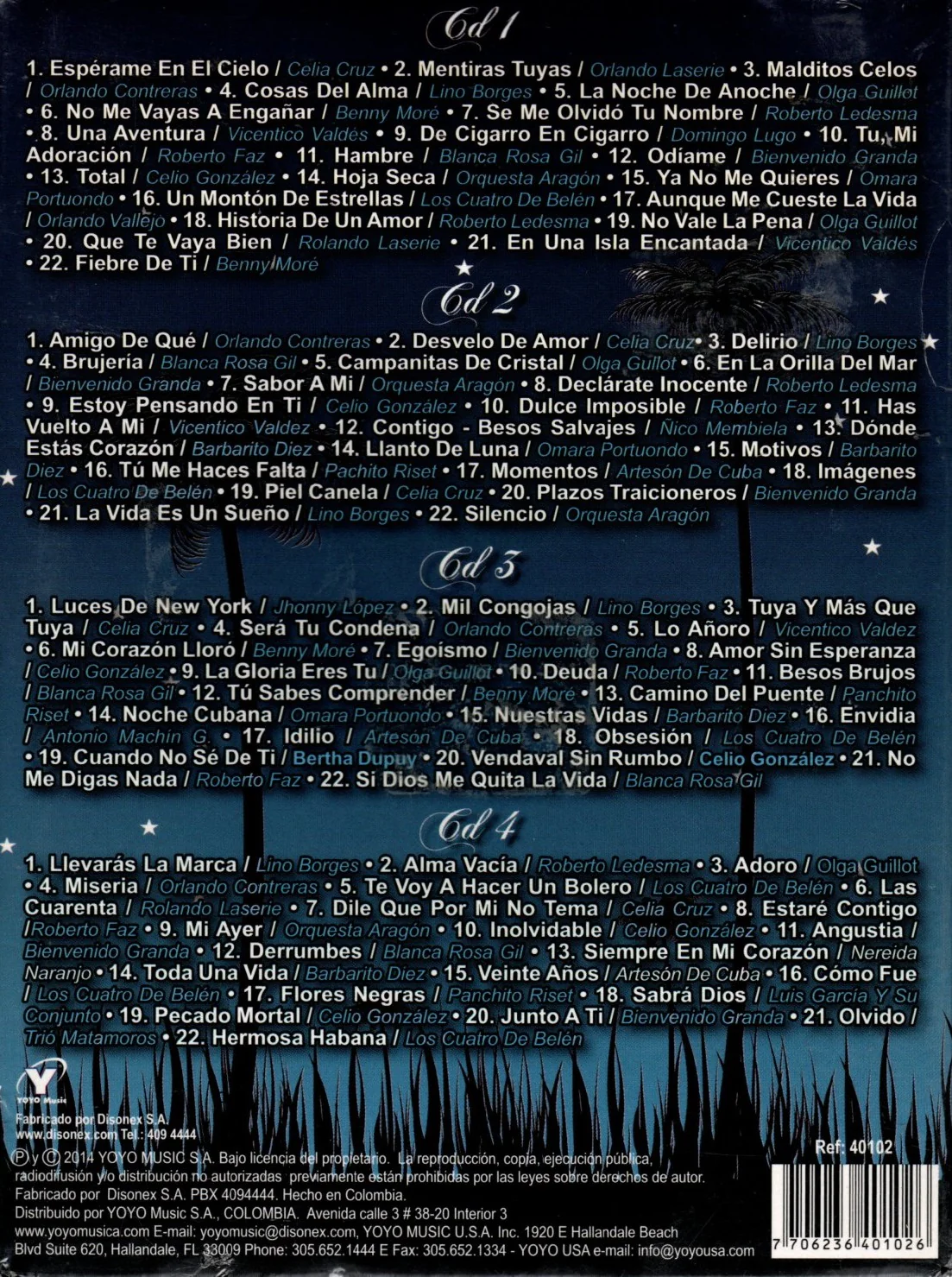 CD X4 TESOROS DE LA MUSICA ROMANTICA CUBANA - Image 2