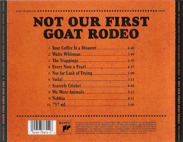 CD Yo-Yo Ma, Stuart Duncan, Edgar Meyer, Chris Thile – Not Our First Goat Rodeo - Image 2