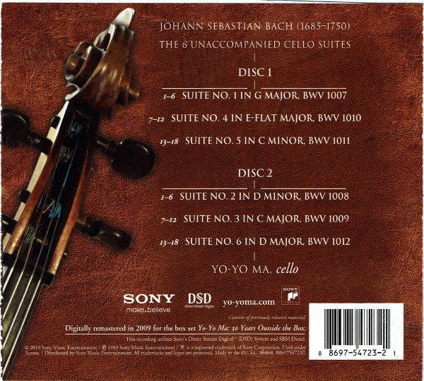 CDX2 J.S. Bach* - Yo-Yo Ma – The 6 Unaccompanied Cello Suites Complete - Image 2