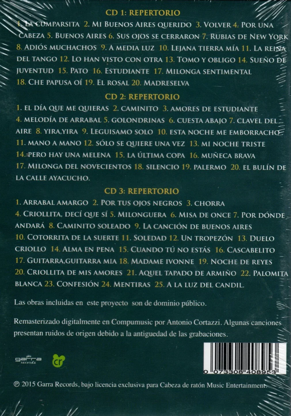 CDX3 Carlos Gardel- Grandes éxitos edición conmemorativa 80 años de su fallecimiento - Image 2