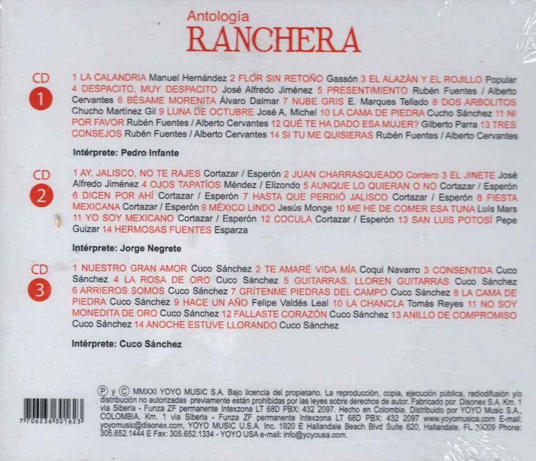 CDX3 Pedro Infante / Jorge Negrete / Cuco Sánchez - Antología Ranchera, Grandes Voces, Grandes Canciones - Image 2