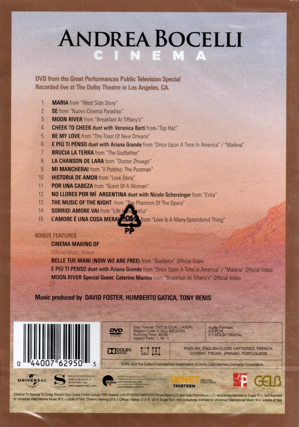 DVD Andrea Bocelli – Cinema - Image 2