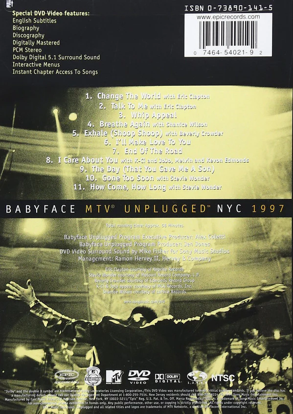 DVD Babyface – MTV Unplugged NYC 1997 - Image 2