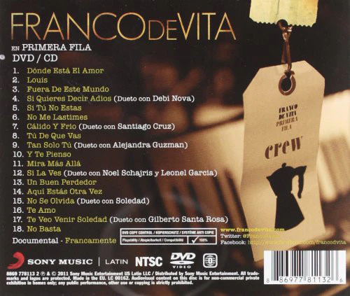 DVD + CD Franco De Vita – En Primera Fila - Image 2