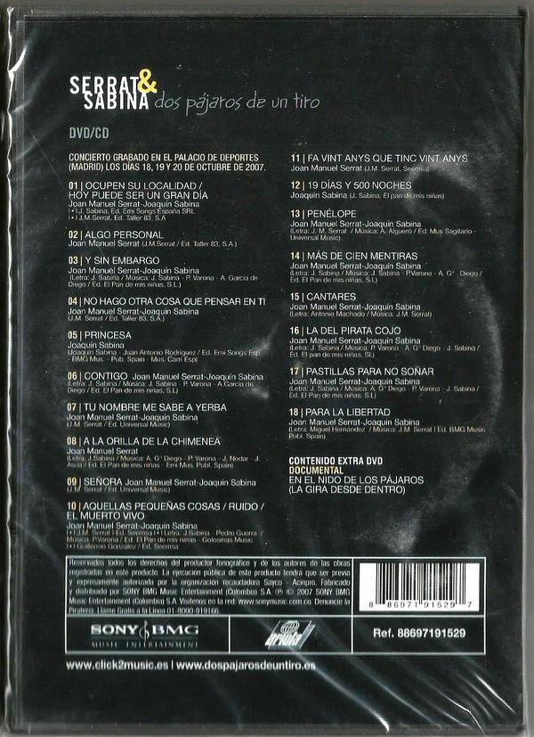 DVD + CD Serrat & Sabina – Dos Pájaros De Un Tiro - Image 2
