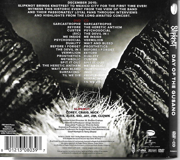 DVD + CD Slipknot – Day Of The Gusano - Image 2