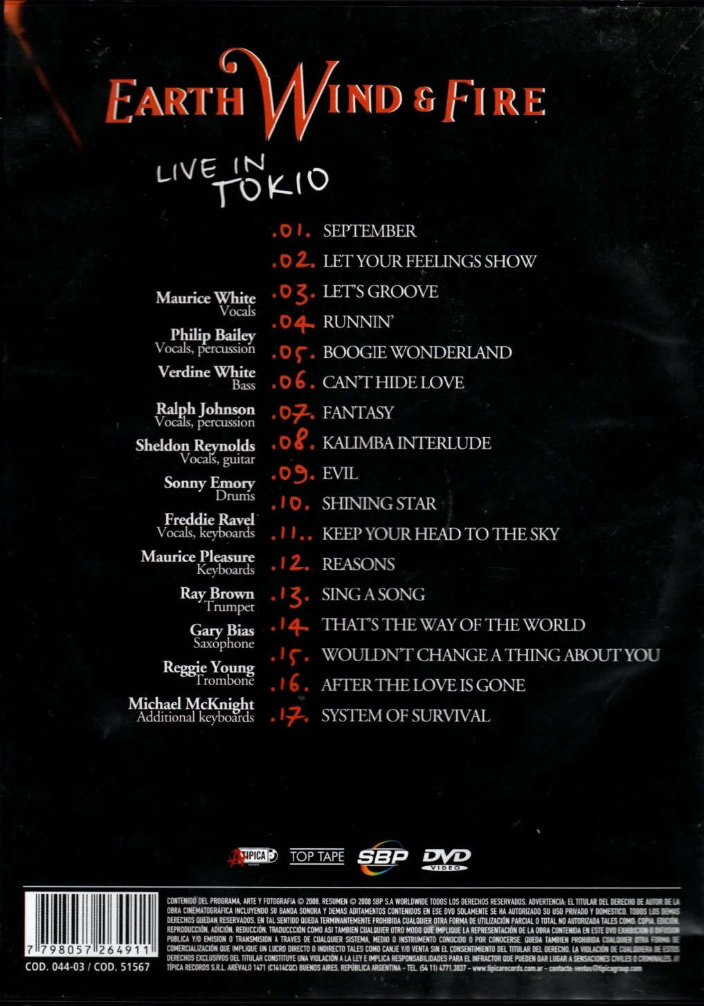 DVD Earth Wind & Fire - Live in tokio - Image 2
