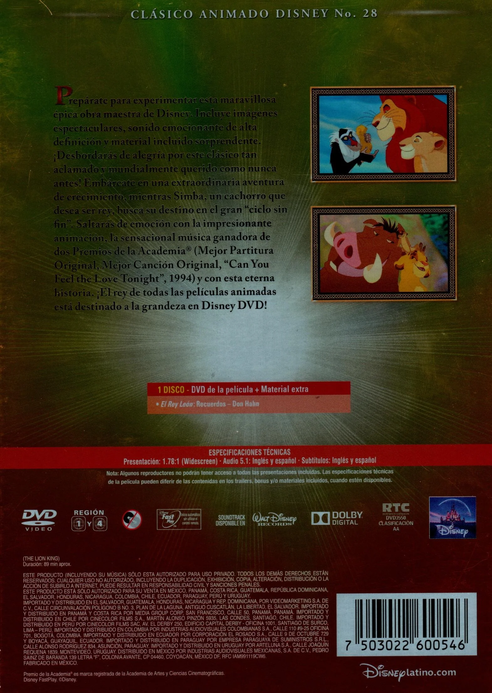 DVD EL REY LEON CLASICOS - Image 2