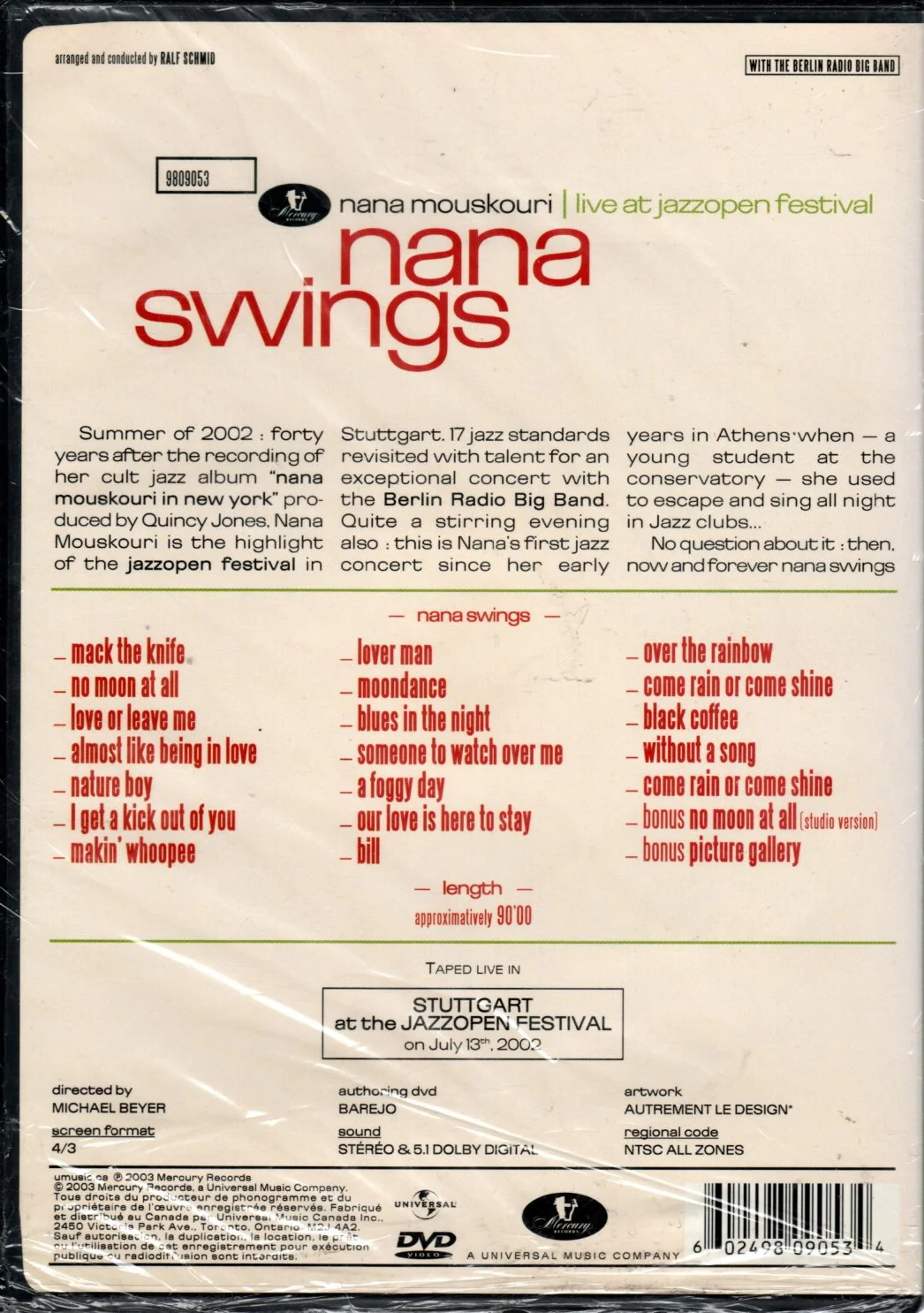 DVD Nana Mouskouri - Nana Swings - Image 2