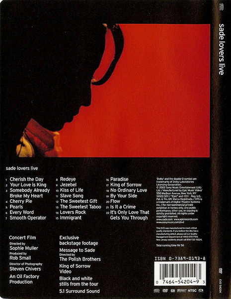 DVD Sade – Lovers Live - Image 2