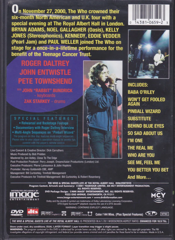 DVD The Who & Various – Live At The Royal Albert Hall - Image 2