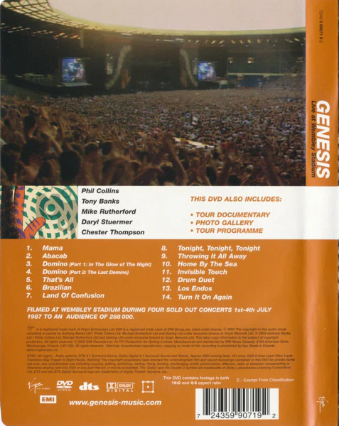GENESIS – LIVE AT WEMBLEY STADIUM / DVD - Image 2