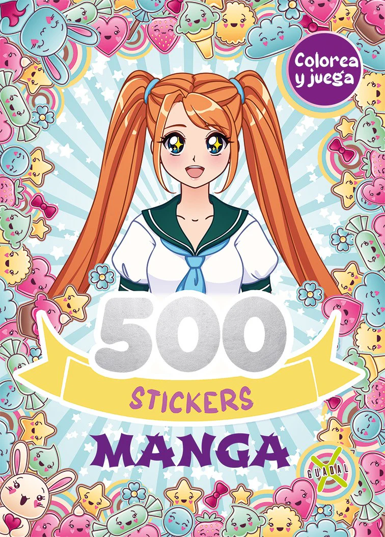 Libro 500 Stickers Manga Colorea y Juega