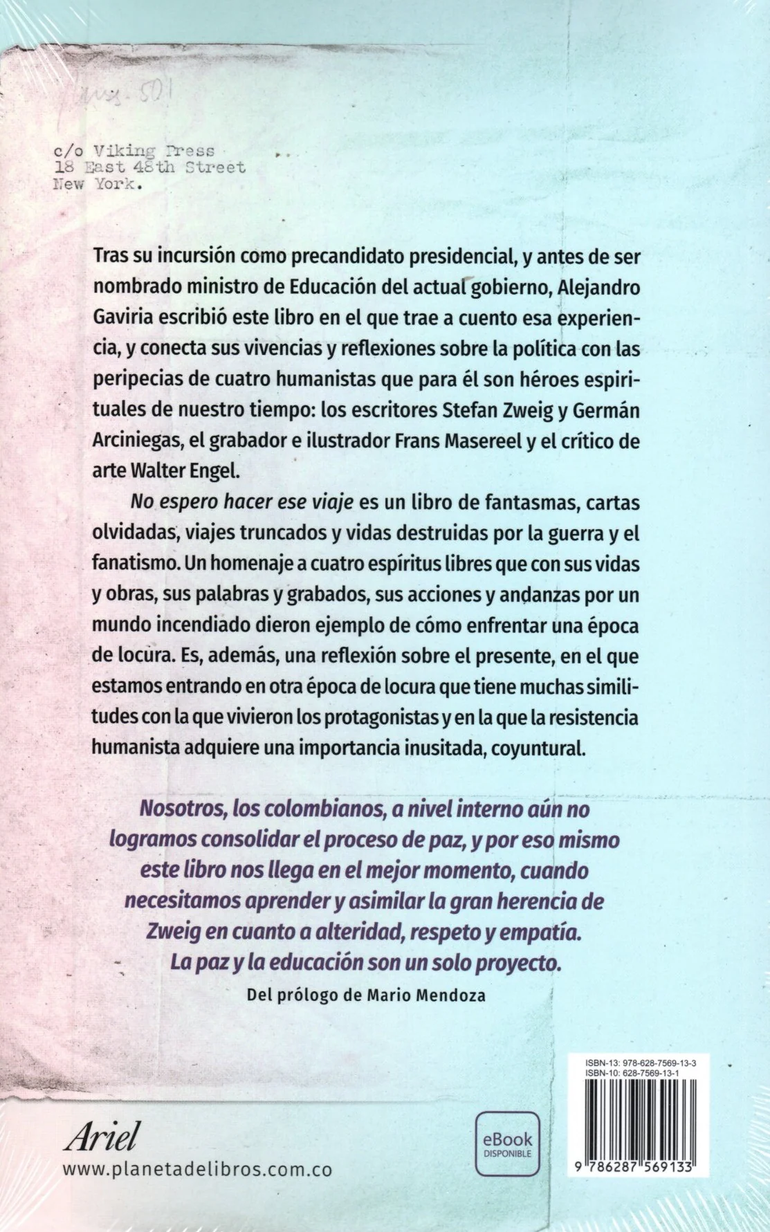 Libro Alejandro Gaviria No espero hacer ese viaje - Image 2