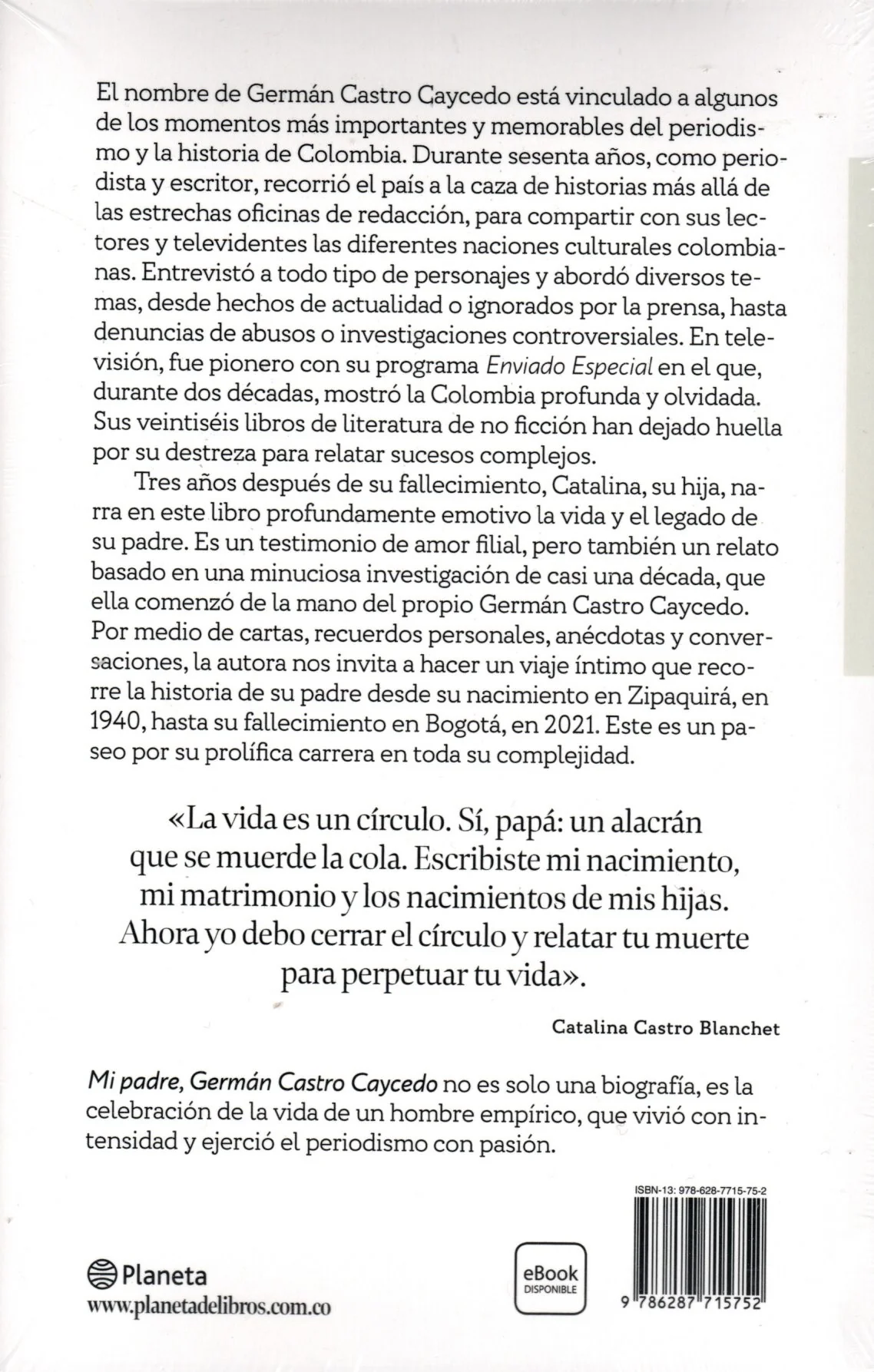 Libro Catalina Castro Blanchet - Mi padre Germán Castro Caycedo - Image 2