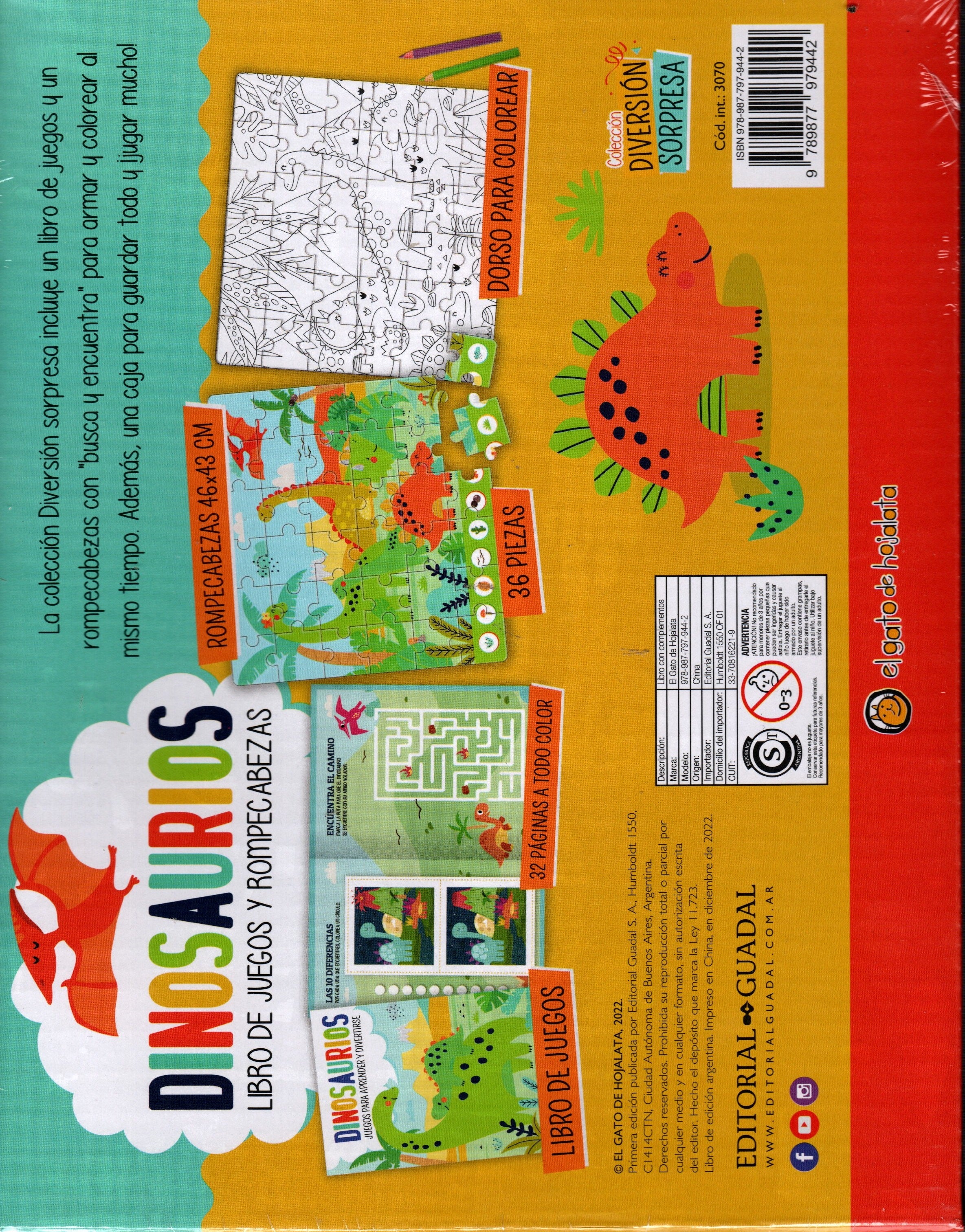 Libro De Juego Y Rompecabezas Dinosaurios - Image 2