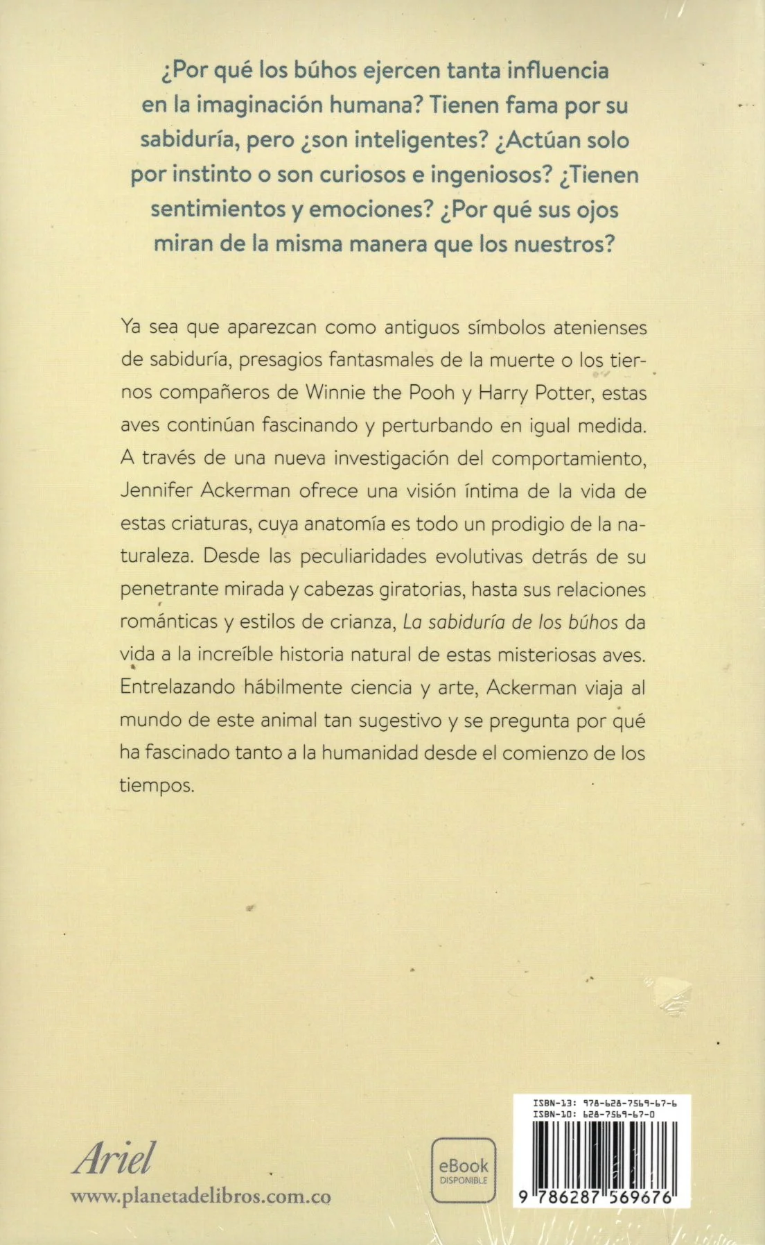 Libro Jennifer Ackerman - La sabiduría de los búhos - Image 2