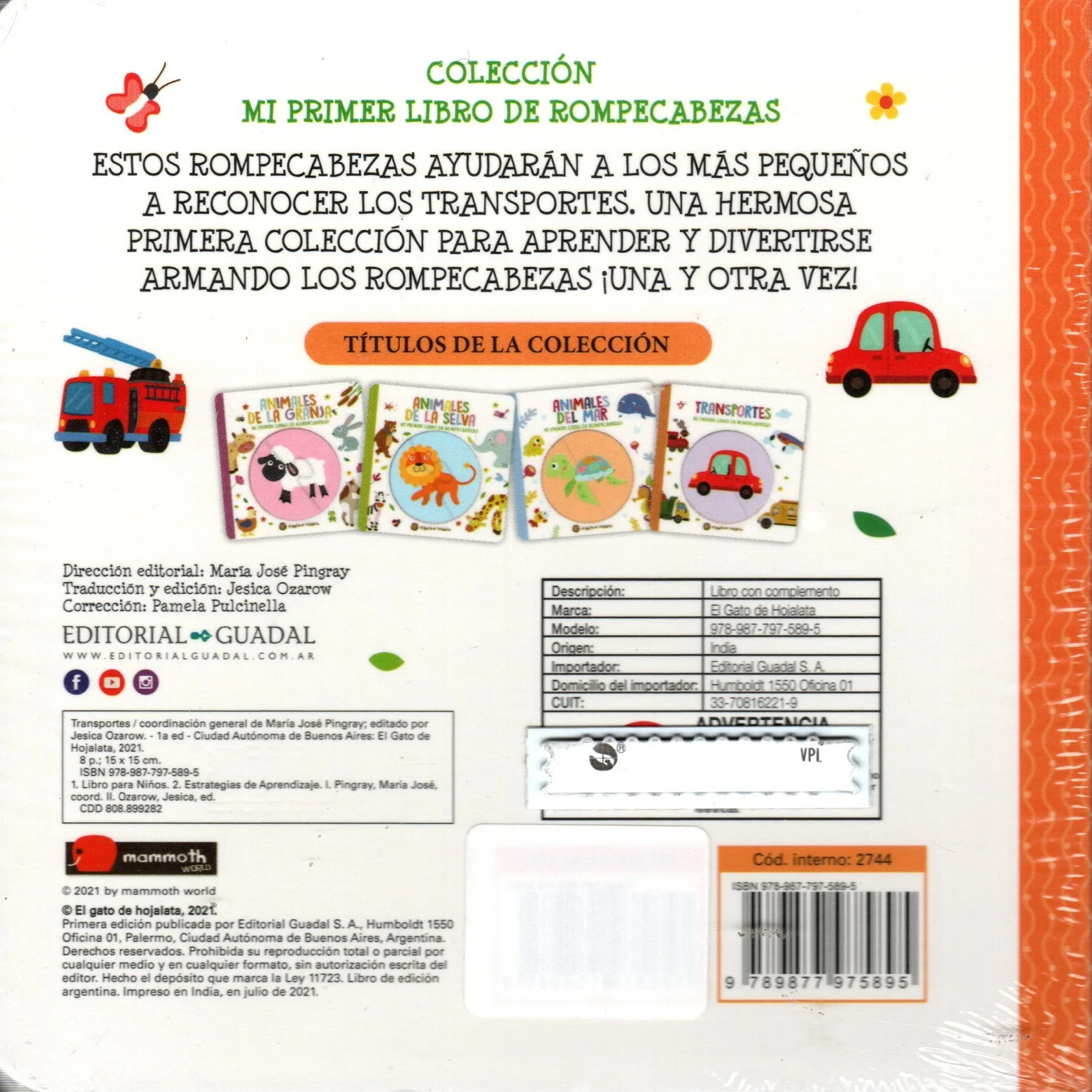 Libro Mi Primer Libro De Rompecabezas Transportes - Image 2