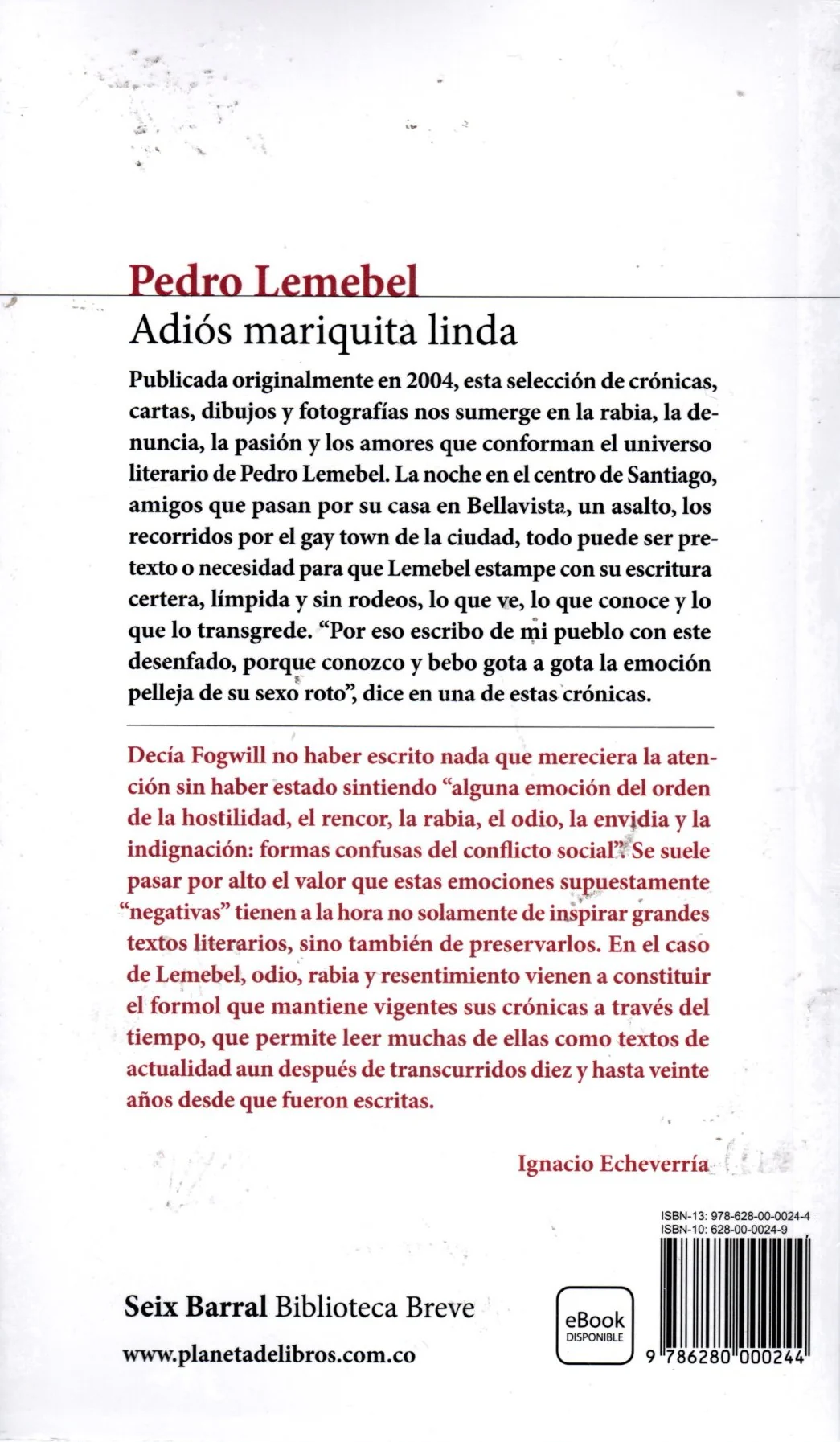 Libro Pedro Lemebel - Adiós Mariquita Linda - Image 2