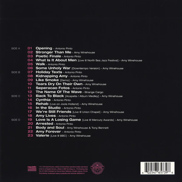 LPX2 Amy Winehouse, Antonio Pinto – Amy (The Original Soundtrack) - Image 2