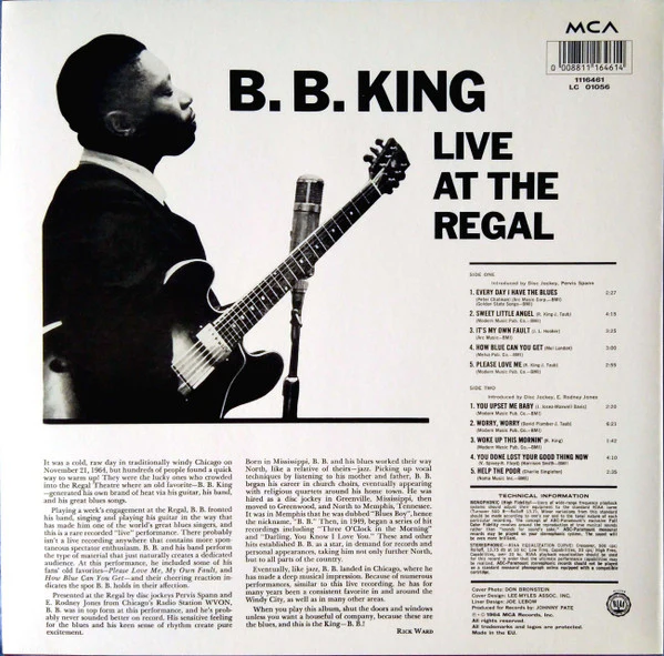 LP B.B. King – Live At The Regal - Image 2
