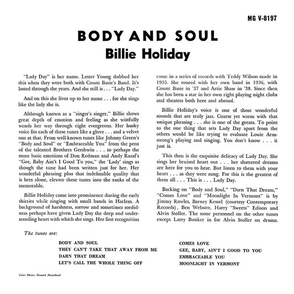 LP Billie Holiday – Body And Soul - Image 2