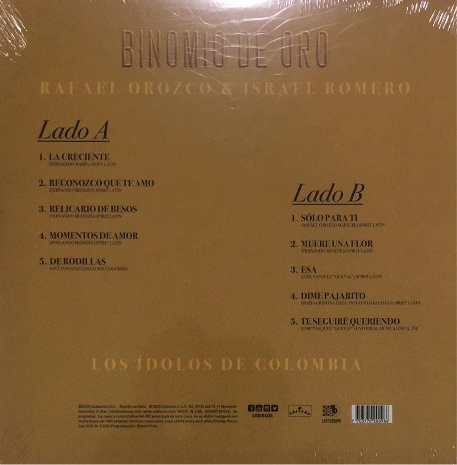 LP Binomio De Oro - Los Ídolos De Colombia. - Image 2