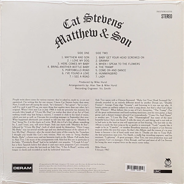 LP Cat Stevens – Matthew & Son - Image 2