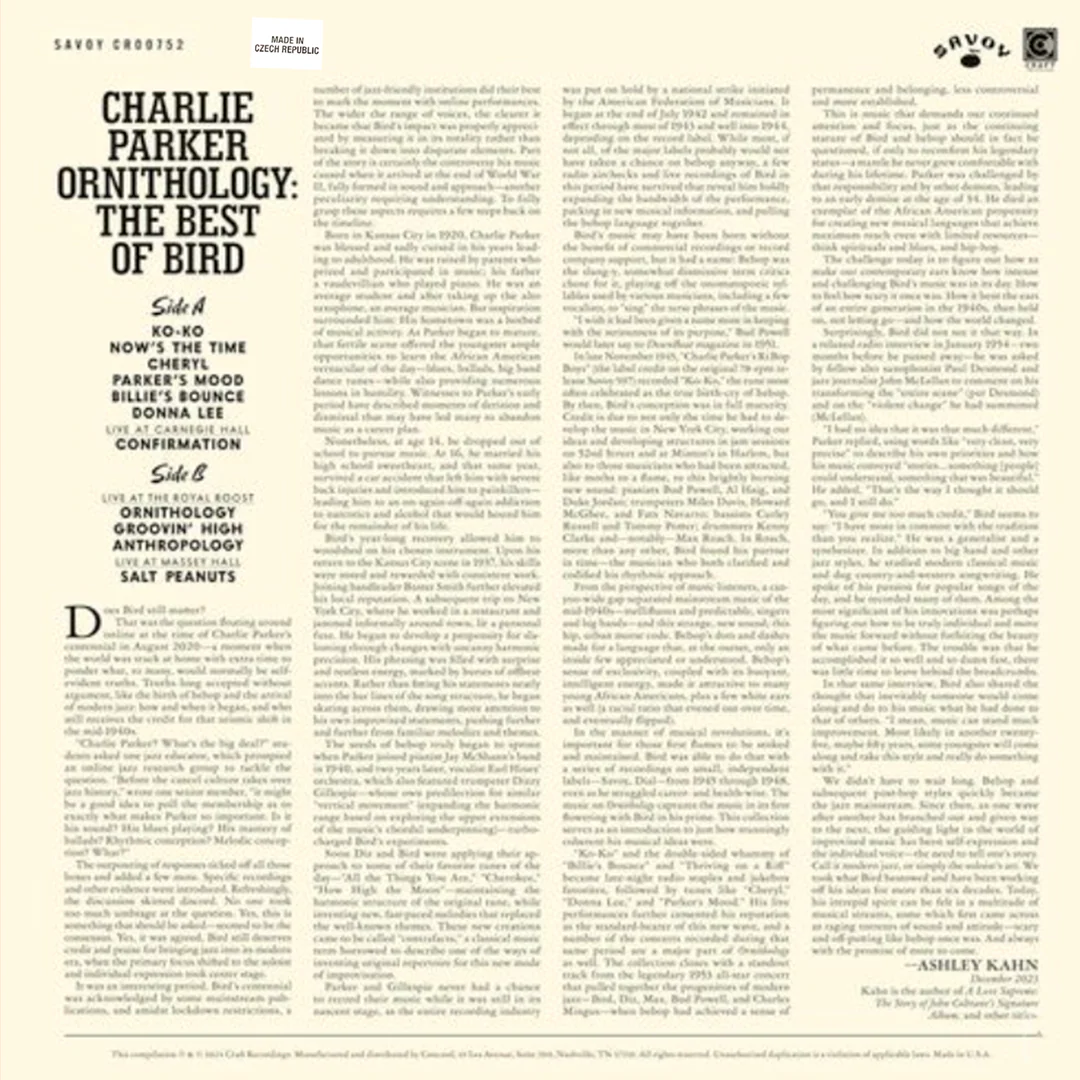LP Charlie Parker – Ornithology: The Best Of Bird - Image 2