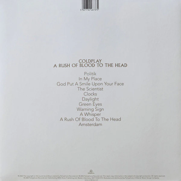 LP Coldplay – A Rush Of Blood To The Head - Image 2