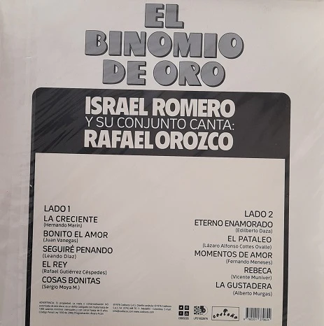 LP El Binomio de Oro - Israel Romero Y Su Conjunto Canta Rafael Orozco - Image 2